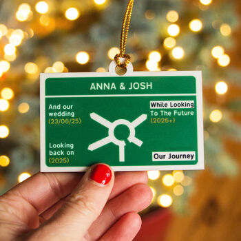 Personalised Road Sign Christmas Tree Decoration, 5 of 5