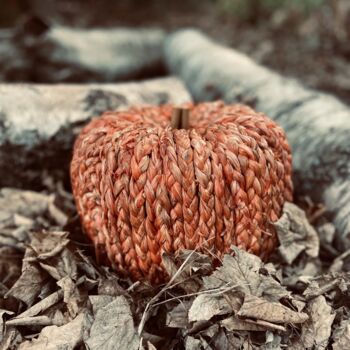 Large Handmade Orange Straw Pumpkin, 5 of 9