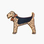 Dog With Neckerchief Gold Plated Enamel Pin, thumbnail 3 of 4