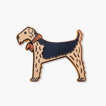 Dog With Neckerchief Gold Plated Enamel Pin, 3 of 4