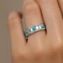 Personalised Sterling Silver Turquoise Spinner Ring – 5mm, thumbnail 2 of 8