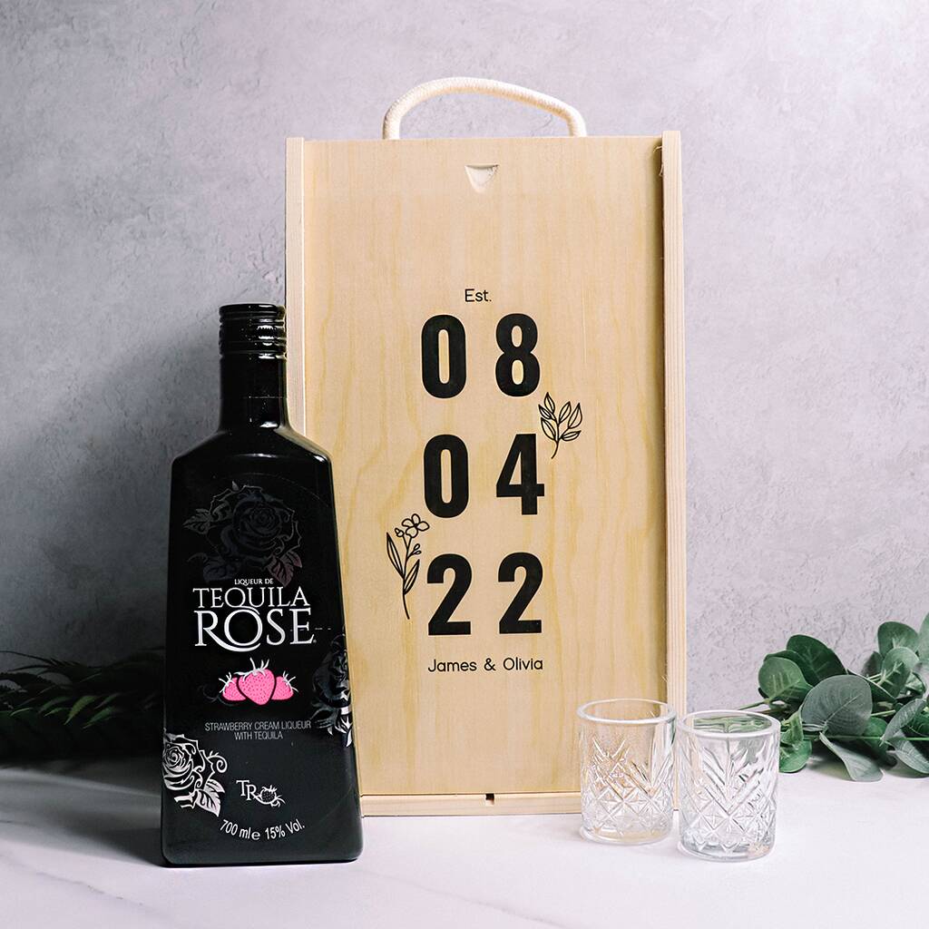 Tequila Rose Liqueur Personalised Anniversary Gift Set By SpiritSmith