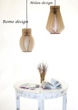 Milan Wooden Lampshade, Ceiling Light, 3 of 5