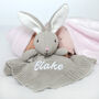 Personalised Knitted Bunny Comforter, thumbnail 5 of 9