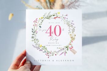 40th Ruby Wedding Anniversary Card *Fully Personalised, 2 of 2