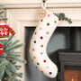 Personalised Polka Dot Fair Trade Christmas Stocking, thumbnail 1 of 4