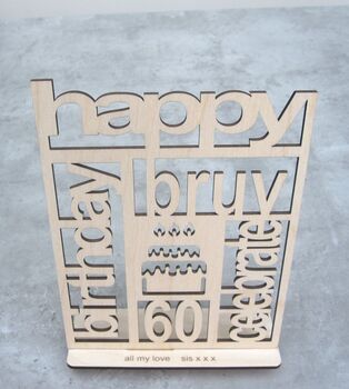 Personalised Wood Cut Out Birthday Plaque, 3 of 5