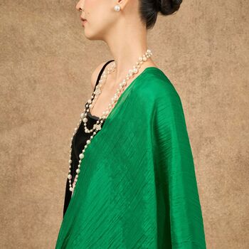 100% Mulberry Silk Scarf, Emerald Green In Gift Box, 6 of 6