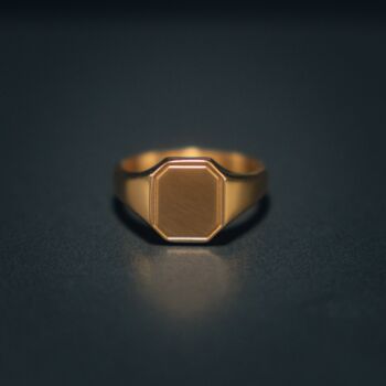 Silver Matte Signet Horizon Ring For Men Mens Pinky Rings, 10 of 12