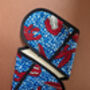 African Print Oven Gloves | Red Blue Dope Print, thumbnail 2 of 3