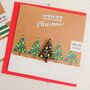 Christmas Card With Handmade Glass Tree Brooch, thumbnail 1 of 5