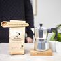 Personalised Stovetop Moka Pot Stand And Free Coffee, thumbnail 1 of 8