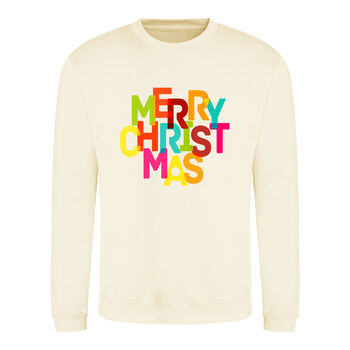 'Merry Christmas' Bright Sweatshirt Jumper, 4 of 10