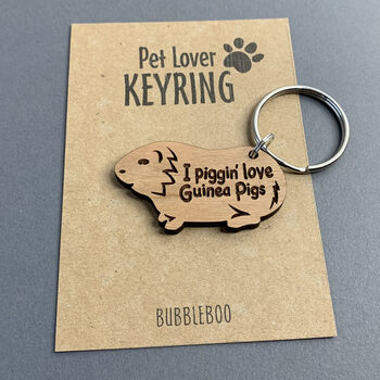I Piggin Love Guinea Pigs Keyring. Can Be Personalised, 4 of 9