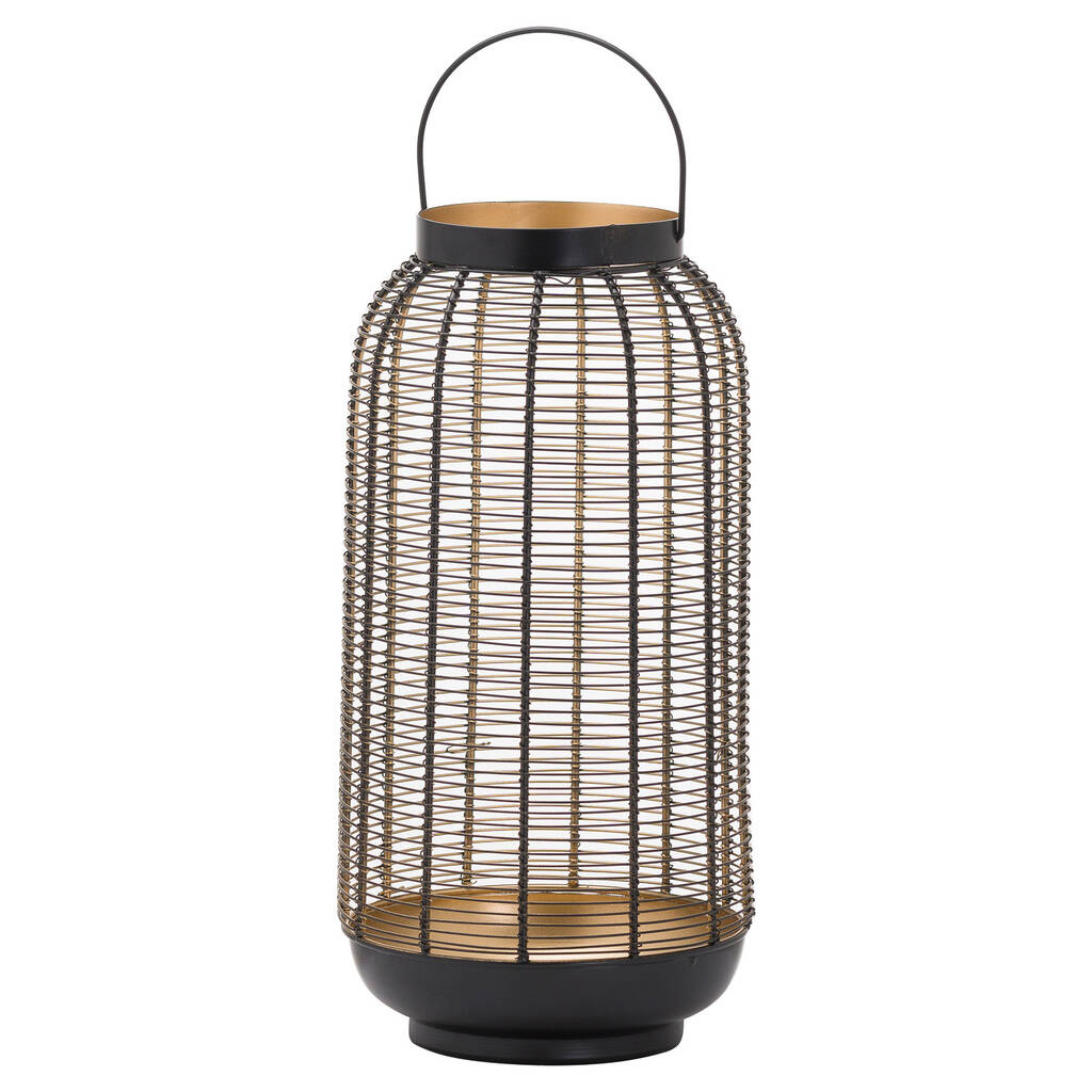 Black And Gold Metal Lantern By LH Interiors | notonthehighstreet.com