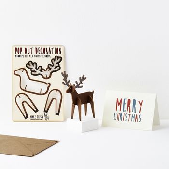 Pop Out Rudolph Christmas Card, 2 of 2