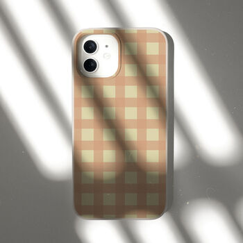 Orange Check Eco Friendly, Biodegradable Phone Case, 8 of 8