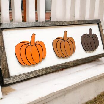 Wooden Autumn Pumpkin Sign, 2 of 6