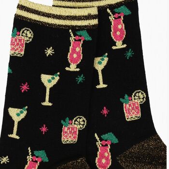 Women's Cocktail Party Glitter Bamboo Socks, 3 of 4
