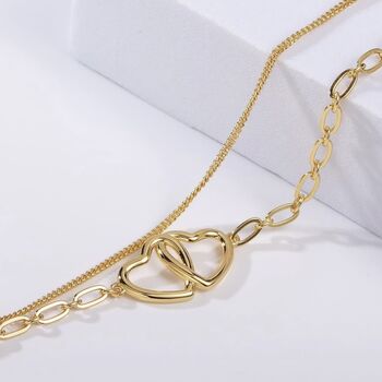 Gold Plated Mother And Daughter Infinity Heart Bracelet, 3 of 4