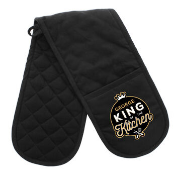 Personalised King Of The Kitchen Oven Gloves, 2 of 3