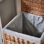 Wicker Laundry Hamper With Grey Lining, thumbnail 4 of 6