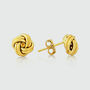 Gold Knot Stud Earrings, 9ct Yellow Gold, thumbnail 2 of 4