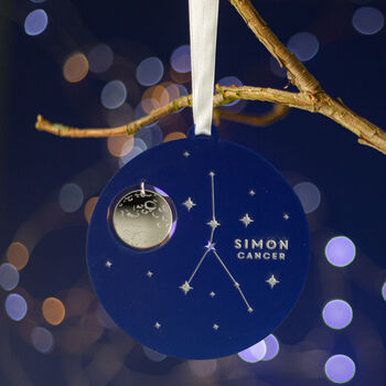 Personalised Star Sign Zodiac Christmas Tree Ornament, 2 of 4