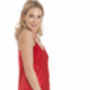 British Made Red Short Satin Nightdress With Lace Detail Ladies Size 8 To 28 UK, thumbnail 3 of 5