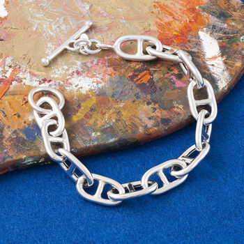 Anchor Chain Bracelet With T Bar Clasp, 2 of 7