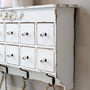 Whitewash Wall Shelf With Drawers And Hooks, thumbnail 3 of 3