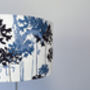 Botanical Lampshade In Navy And Pale Blues, thumbnail 3 of 3