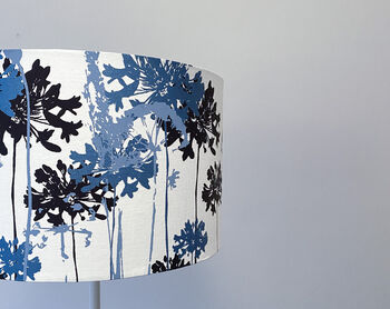 Botanical Lampshade In Navy And Pale Blues, 3 of 3