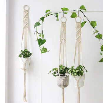 Pack Of Three Indoor Wall Hanging Planter Basket, 4 of 5