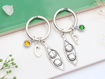 Pair Of Two Peas In A Pod Matching Keyrings, 5 of 10