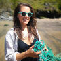 Harlyn Aqua 100% Recycled Cornish Gill Net Sunglasses, thumbnail 1 of 5