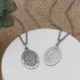 Silver St Christopher Oval Necklace Mountain Scene, thumbnail 1 of 3