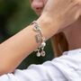 Sterling Silver Large Linked Figaro Charm Collector Bracelet, thumbnail 4 of 5