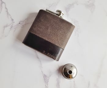 Engraved Leather Hip Flask, 4 of 8