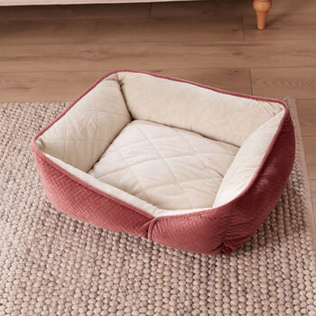 Personalised Coral Geometric Pet Bed, 7 of 7