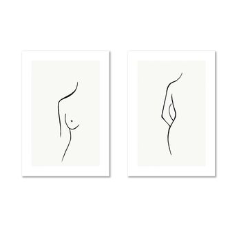 Female Nude Drawings Print Set Of Two, 9 of 9