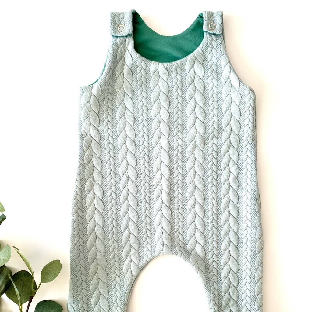 Cable Knit Jersey Baby Romper By Alice Bear