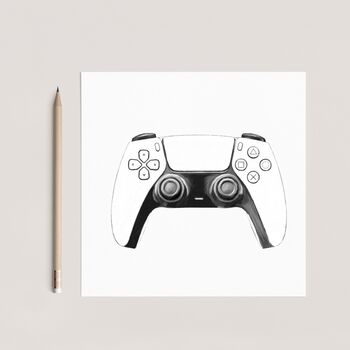 Game Controller – Hand Drawn Gaming Greeting Card Illustration, 3 of 6