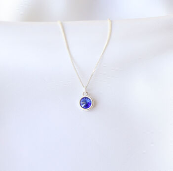 September Birthstone Sapphire Crystal Necklace, Birthday Gift For Her, 3 of 9