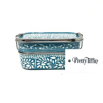 Bento Lunchbox Hand Painted Paisley, 3 of 11