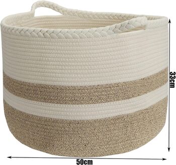 Extra Large Cotton Rope Storage Organizer Basket, 2 of 5