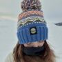 Ocean Fairisle Knit Reflective Superbobble Hat, thumbnail 4 of 4