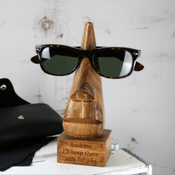 Personalised Wooden Nose Shaped Glasses Holder, 3 of 7