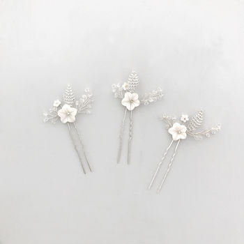 Floral Wedding Hair Pins, 3 of 6