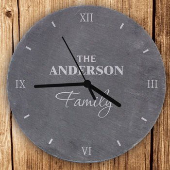 Personalised Family Slate Clock, 2 of 3